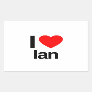 Pegatina Rectangular amo a ian