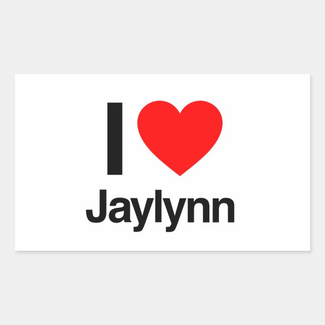 Pegatina Rectangular amo a jaylynn (Anverso)