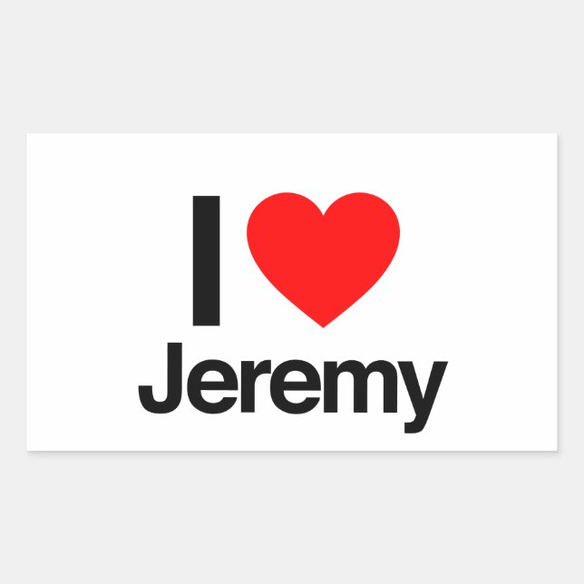 Pegatina Rectangular amo a jeremy (Anverso)