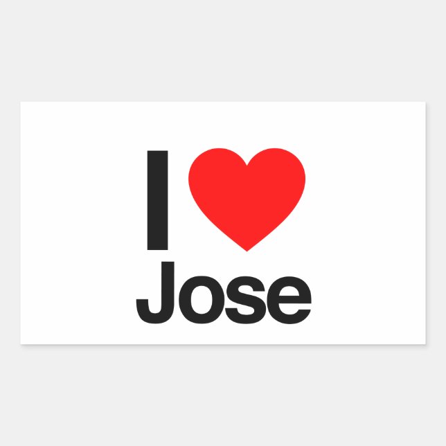 Pegatina Rectangular amo a jose (Anverso)