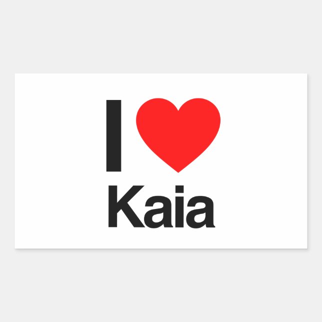 Pegatina Rectangular amo a kaia (Anverso)