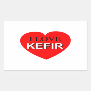 Pegatina Rectangular Amo a Kefir