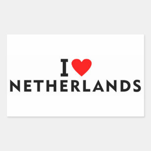Pegatina Rectangular Amo a los Países Bajos como viajes al corazón