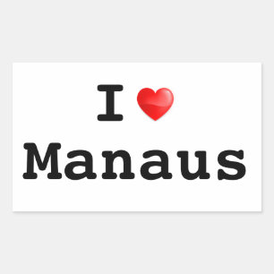 Pegatina Rectangular Amo a Manaus