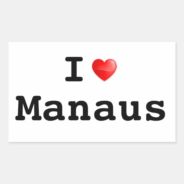 Pegatina Rectangular Amo a Manaus (Anverso)
