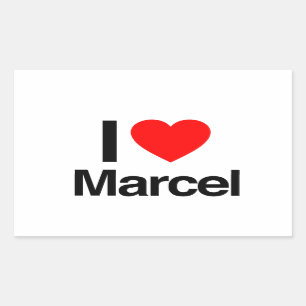 Pegatina Rectangular amo a marcel