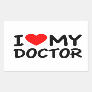 Pegatina Rectangular Amo a mi Médica