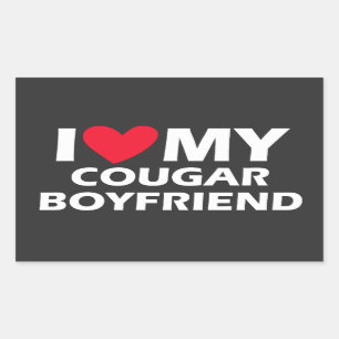 Pegatina Rectangular Amo A Mi Novio Cougar