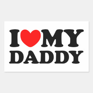 Pegatina Rectangular Amo A Mi Papi
