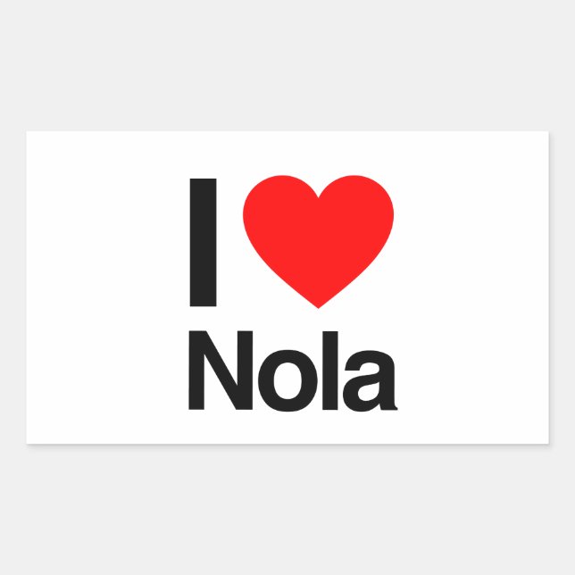 Pegatina Rectangular amo a nola (Anverso)