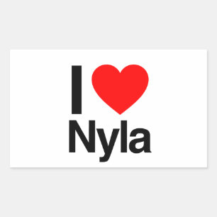 Pegatina Rectangular amo a nyla