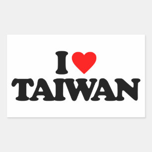 PEGATINA RECTANGULAR AMO A TAIWÁN