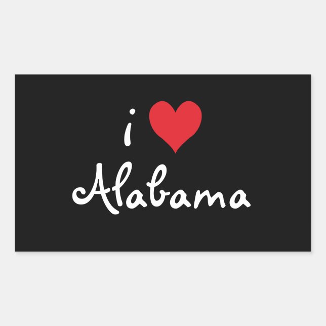 Pegatina Rectangular Amo Alabama (Anverso)