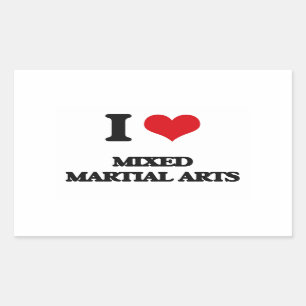 Pegatina Rectangular Amo artes marciales mezclados
