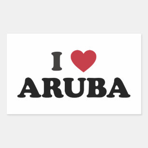 Pegatina Rectangular Amo Aruba