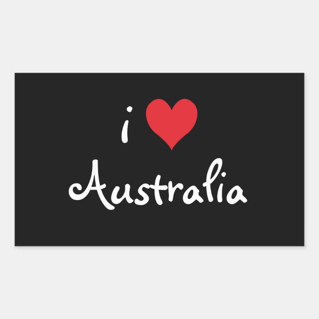 Pegatina Rectangular Amo Australia (Anverso)