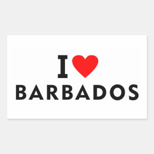 Pegatina Rectangular Amo Barbados