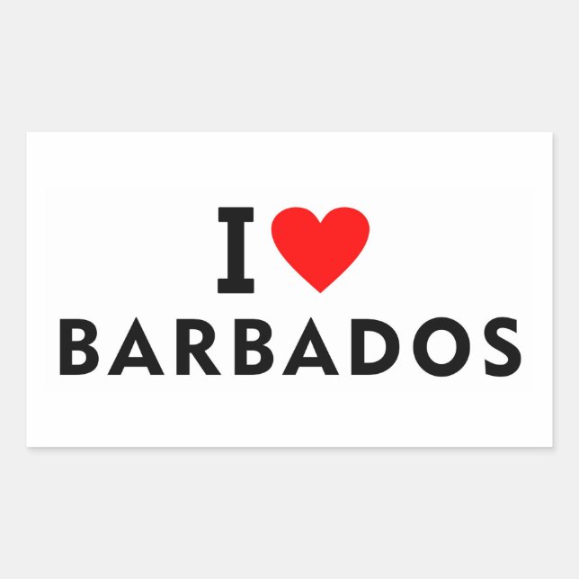 Pegatina Rectangular Amo Barbados (Anverso)