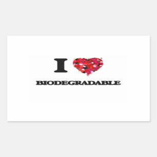 Pegatina Rectangular Amo biodegradable