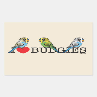 Pegatina Rectangular Amo Budgies