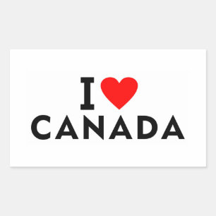 Pegatina Rectangular Amo Canadá