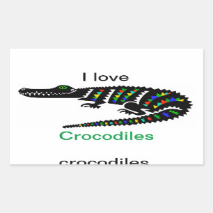 Pegatina Rectangular Amo CROCODILES - Amante de los animales - Reptiles