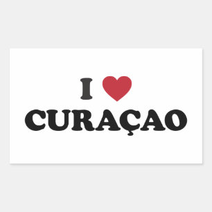 Pegatina Rectangular Amo Curazao