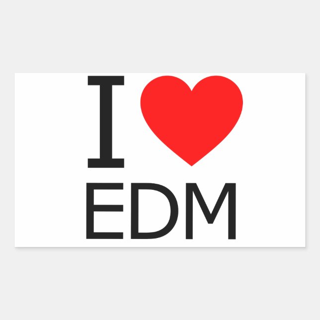 Pegatina Rectangular Amo EDM (Anverso)