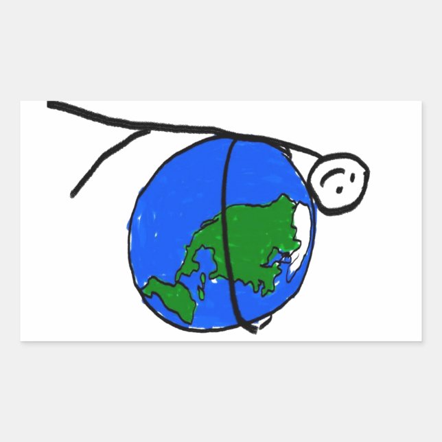 Pegatina Rectangular Amo el dibujo de mis hijos de la tierra sanando el (Anverso)