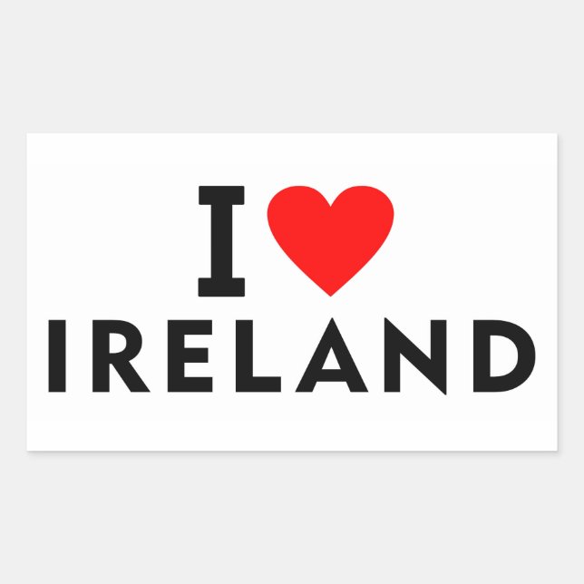 Pegatina Rectangular Amo el país de Irlanda como el turismo de viajes a (Anverso)