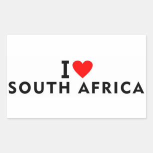 Pegatina Rectangular Amo el país de Sudáfrica como un viaje en el coraz