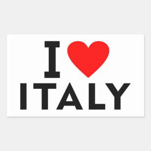 Pegatina Rectangular Amo el país italiano como el sistema de turismo de