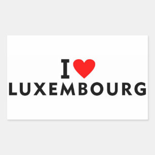 Pegatina Rectangular Amo el país luxemburgués como los viajes por el co