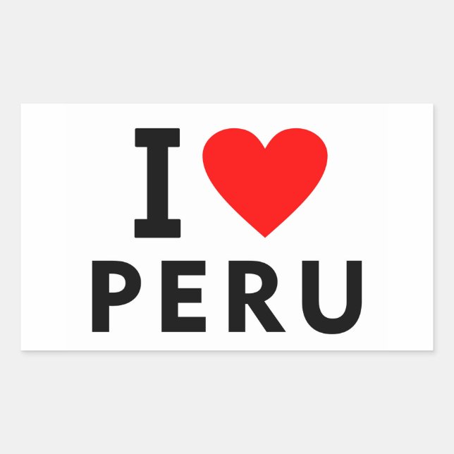 Pegatina Rectangular Amo el país peruano como el turismo de viajes al c (Anverso)