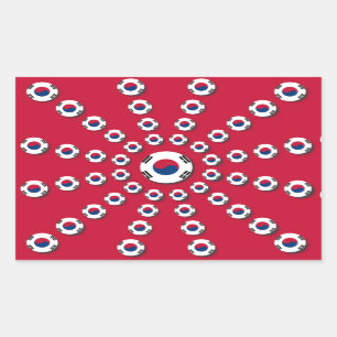 Pegatina Rectangular Amo el Rojo