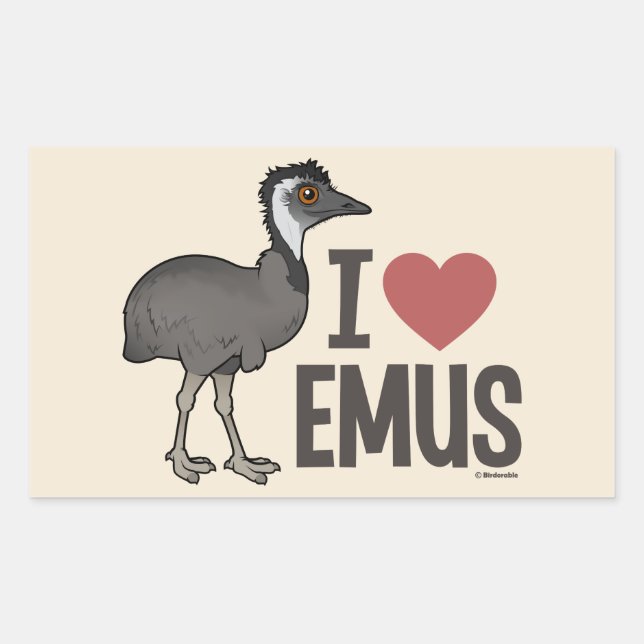 Pegatina Rectangular Amo Emus (Anverso)