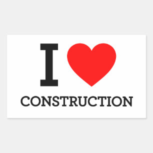 Pegatina Rectangular Amo La Construcción