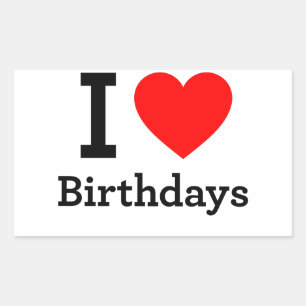 Pegatina Rectangular Amo los cumpleaños