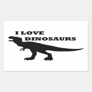 Pegatina Rectangular ¡Amo Los Dinosaurios!