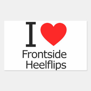 Pegatina Rectangular Amo Los Heelflips Del Frente