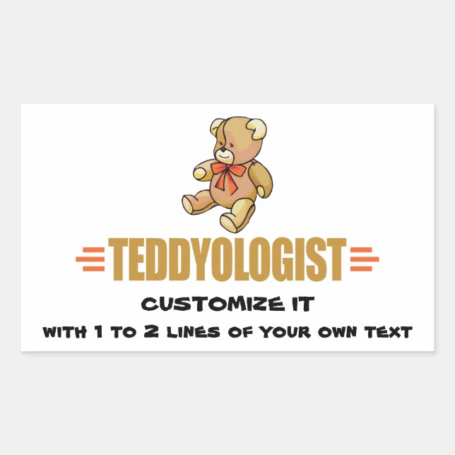 Pegatina Rectangular Amo Los Osos De Teddy (Anverso)