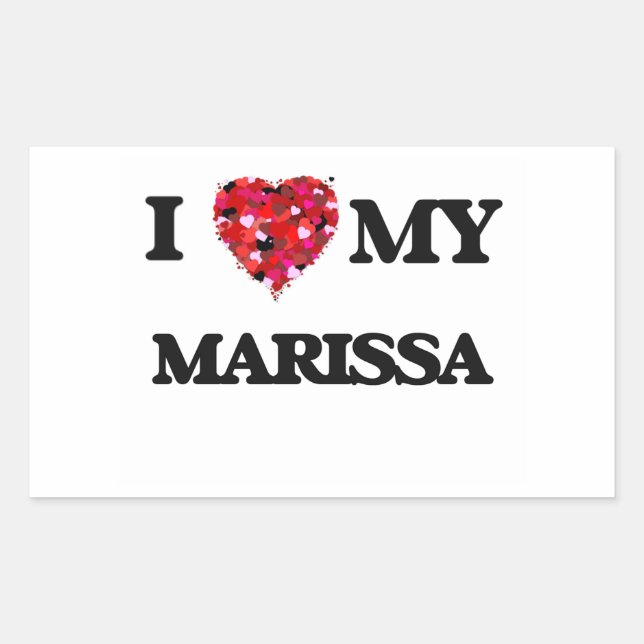 Pegatina Rectangular Amo mi Marissa (Anverso)