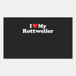 Pegatina Rectangular Amo mi rottweiler