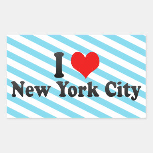 Pegatina Rectangular Amo Nueva York, Estados Unidos