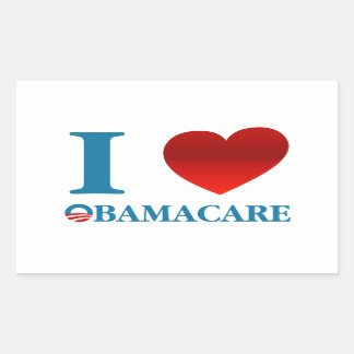 Pegatina Rectangular Amo Obamacare
