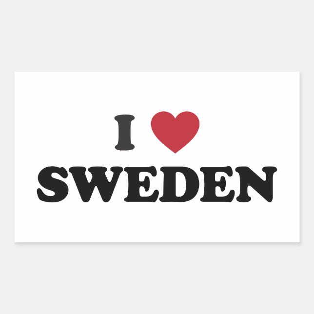 Pegatina Rectangular Amo Suecia (Anverso)