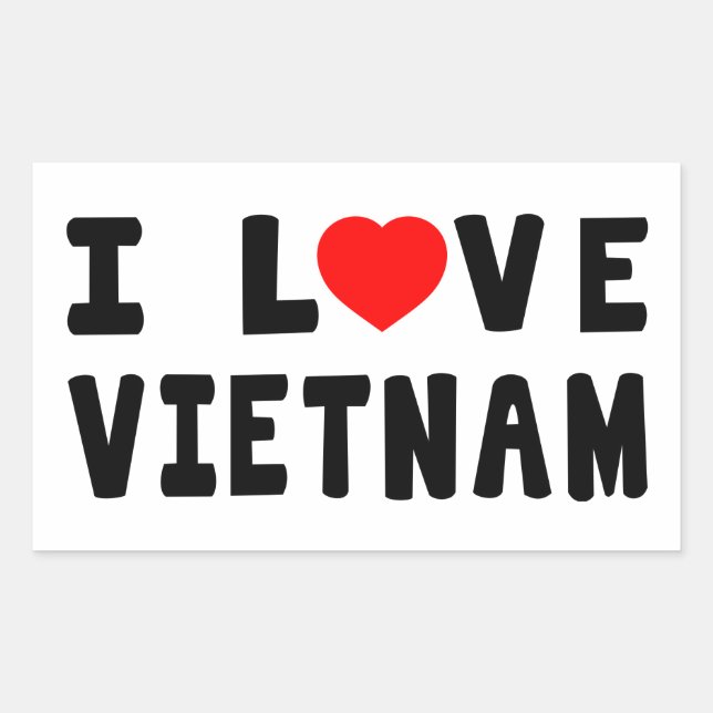 Pegatina Rectangular Amo Vietnam (Anverso)