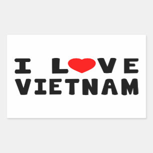 Pegatina Rectangular Amo Vietnam