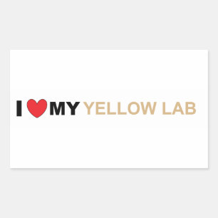 Pegatina Rectangular Amor amarillo réflex