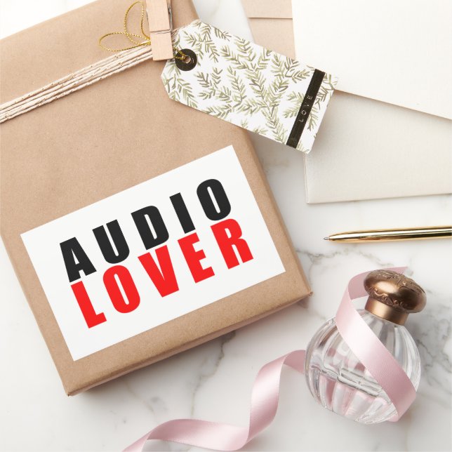 Pegatina Rectangular Amor de audio (Regalar)